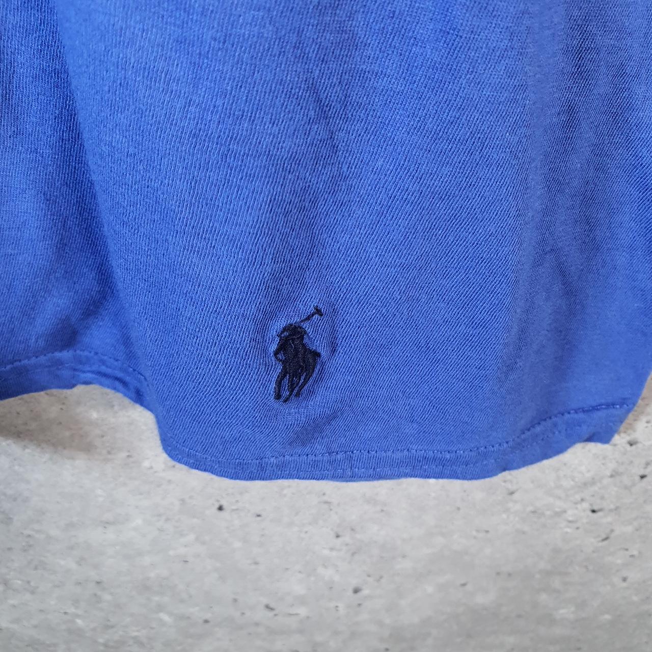 Vintage Ralph Lauren Polo T Shirt Men’s Medium Blue Embroidered Classic Fit Pony C9080