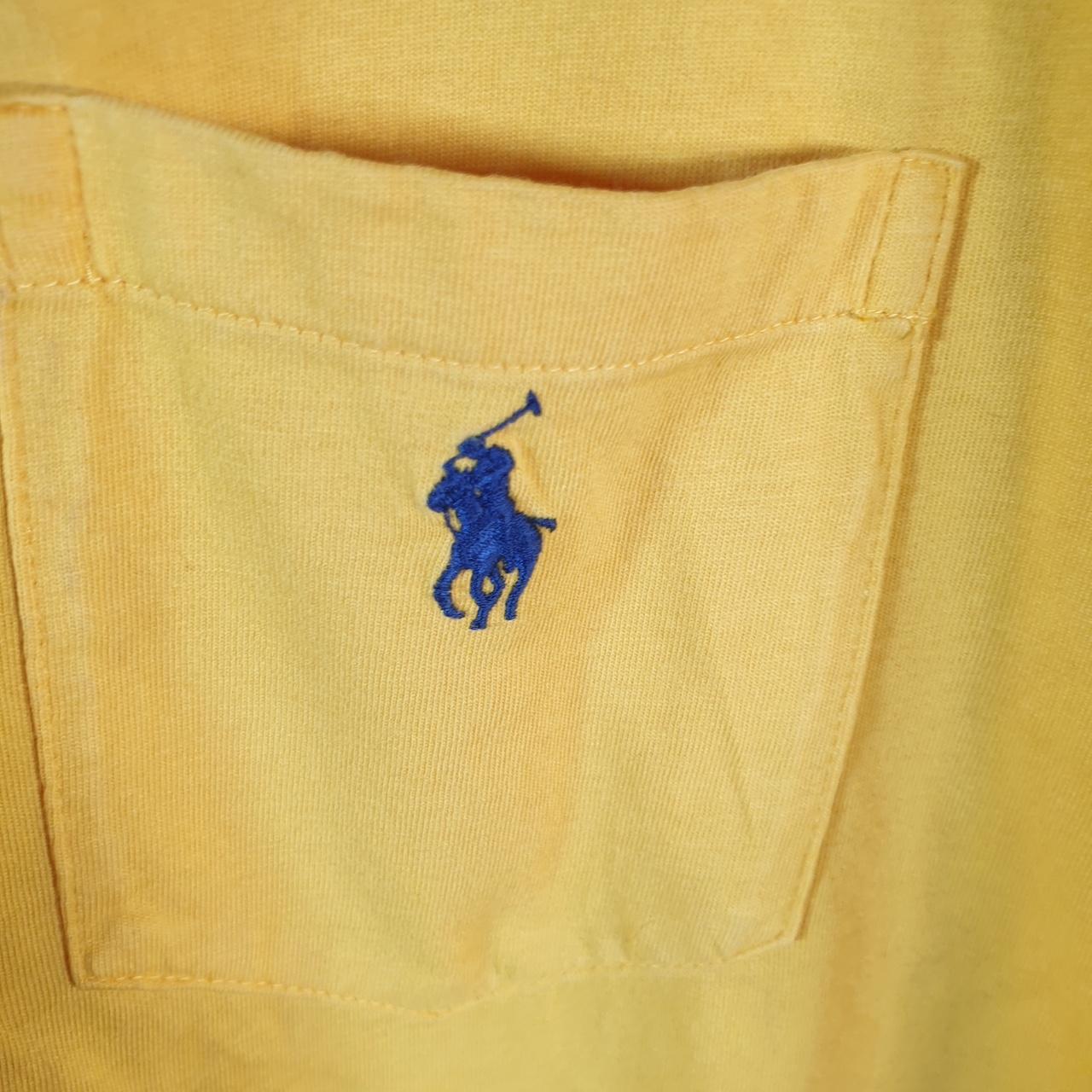 Vintage Ralph Lauren Polo T Shirt Men’s Medium Yellow Embroidered Classic Fit Pony C8588