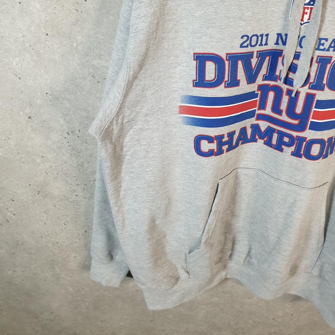 Vintage NFL 2011 New York NFC East Hoodie Mens Large Grey USA Pro Sport