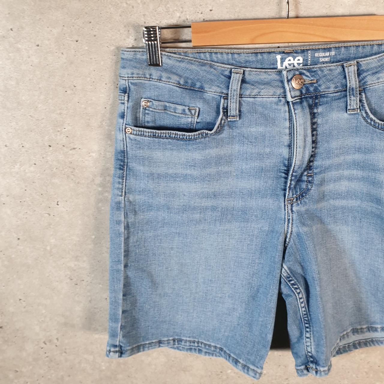 Vintage Lee Baggy Shorts Jorts Cargo Womens W32 Blue Relaxed Denim