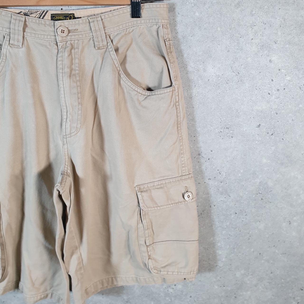 Vintage O’Neill Baggy Y2K Hip Hop Jeans Shorts Jorts Mens W29 Beige Denim USA Big Fish Vintage