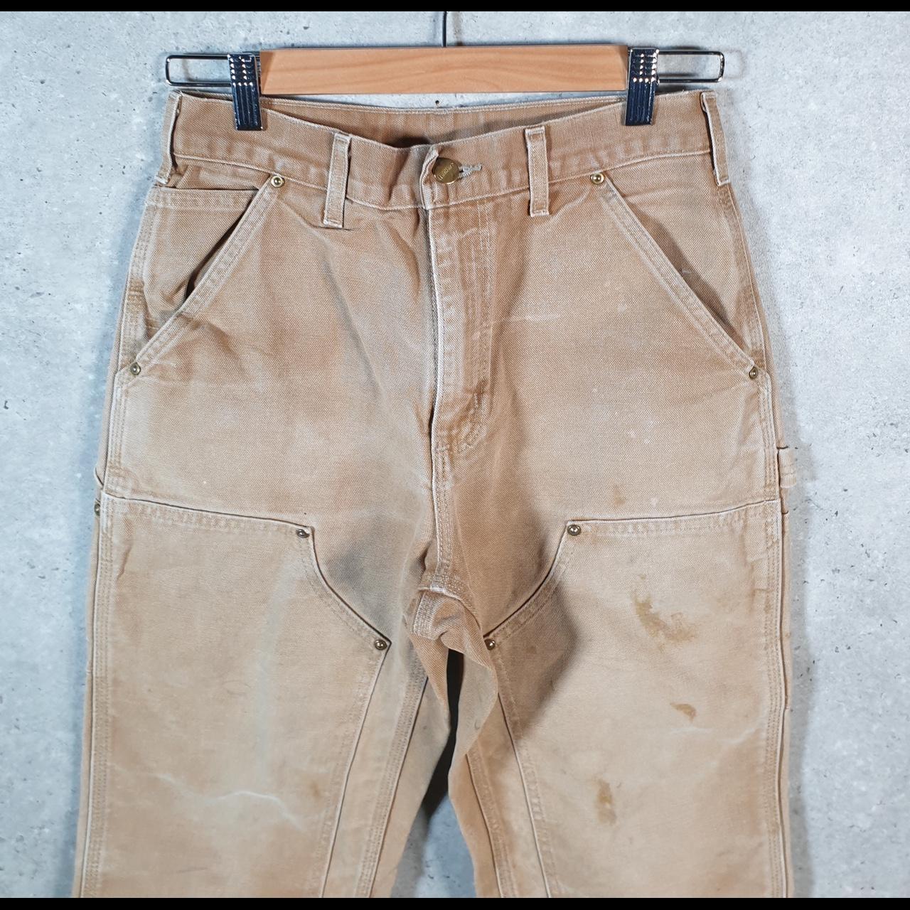 Vintage Carhartt Carpenter Double Knee Trousers Mens W29 L28 Brown Loose Original Fit
