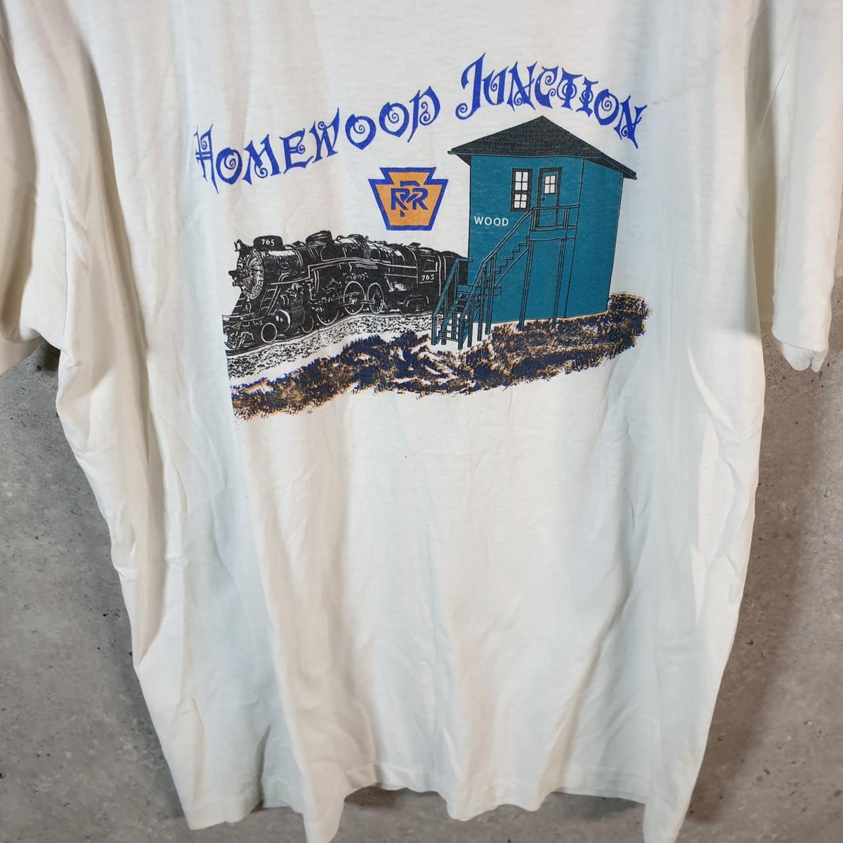 Vintage Best Fruit of the Loom Homewood Junction USA Single Stitch T Shirt Men’s Large White 3
