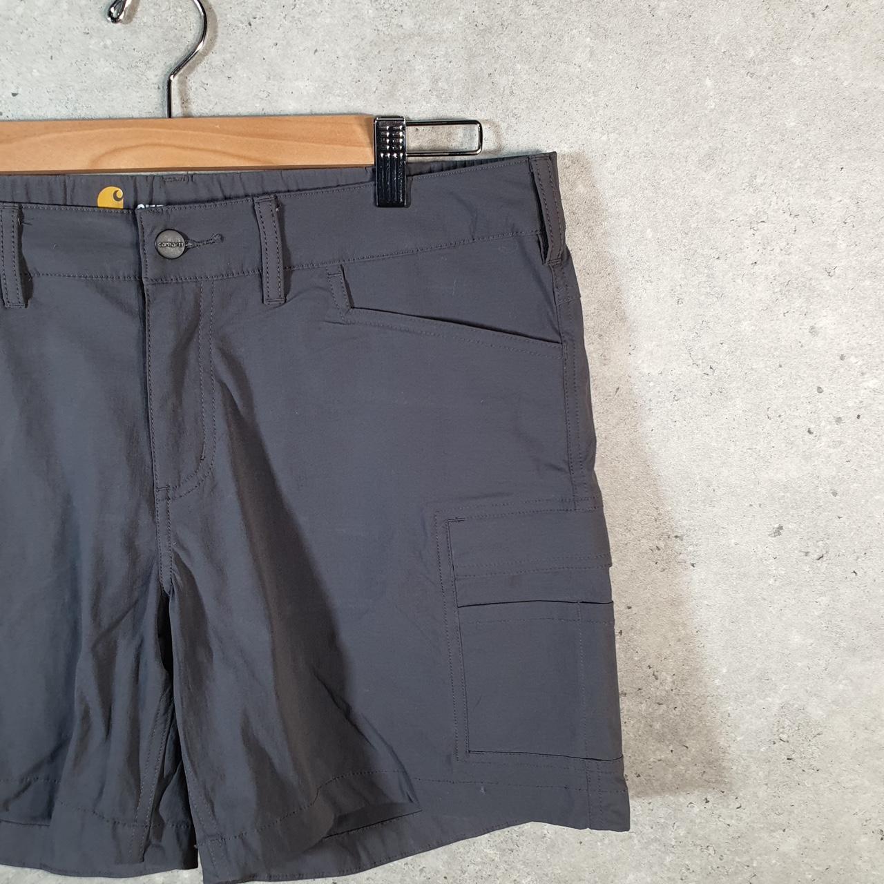 Vintage Carhartt Baggy Carpenter Shorts Jorts Cargo Womens W36 Grey Straight Fit Workwear Big Fish Vintage