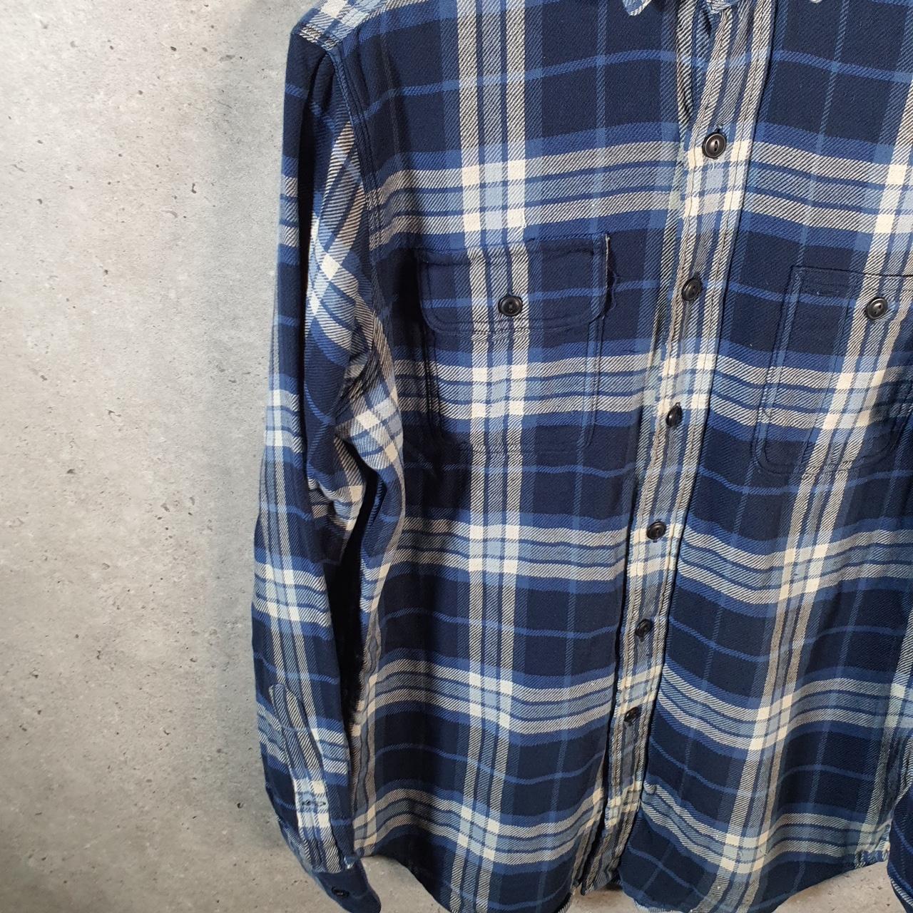 Vintage Ralph Lauren Button Down Shirt Men’s Medium Blue Checkered Cotton Pockets