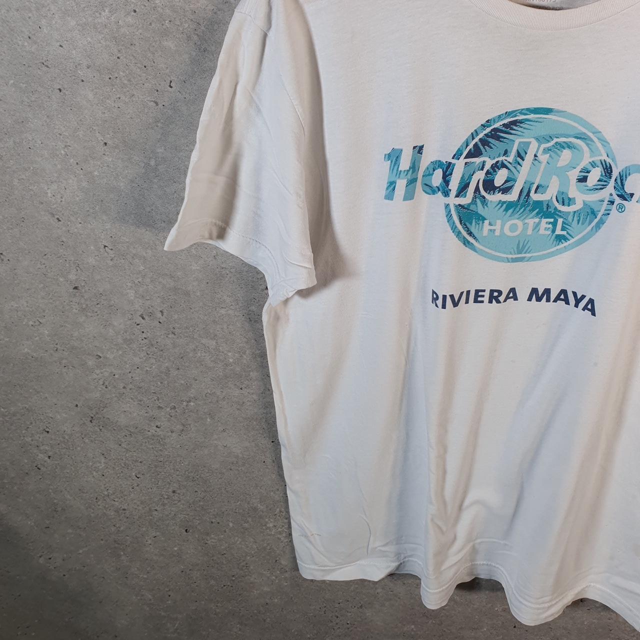 Vintage Hard Rock Hotel Riviera Maya 90s USA Spellout T Shirt Men’s Medium White