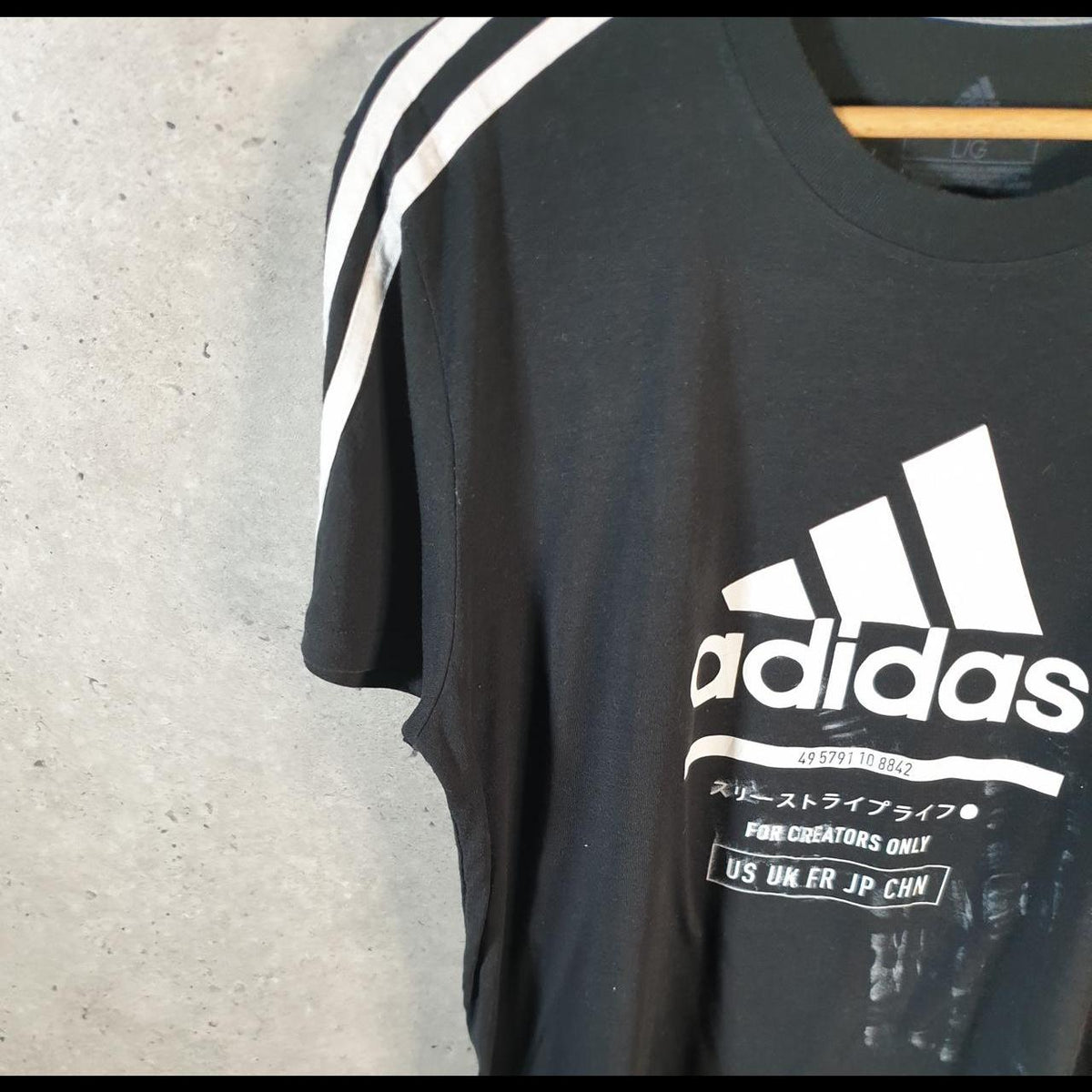 Vintage Adidas Ultimate 2.0 Spellout T Shirt Men’s Large Black Three Stripes Athletic