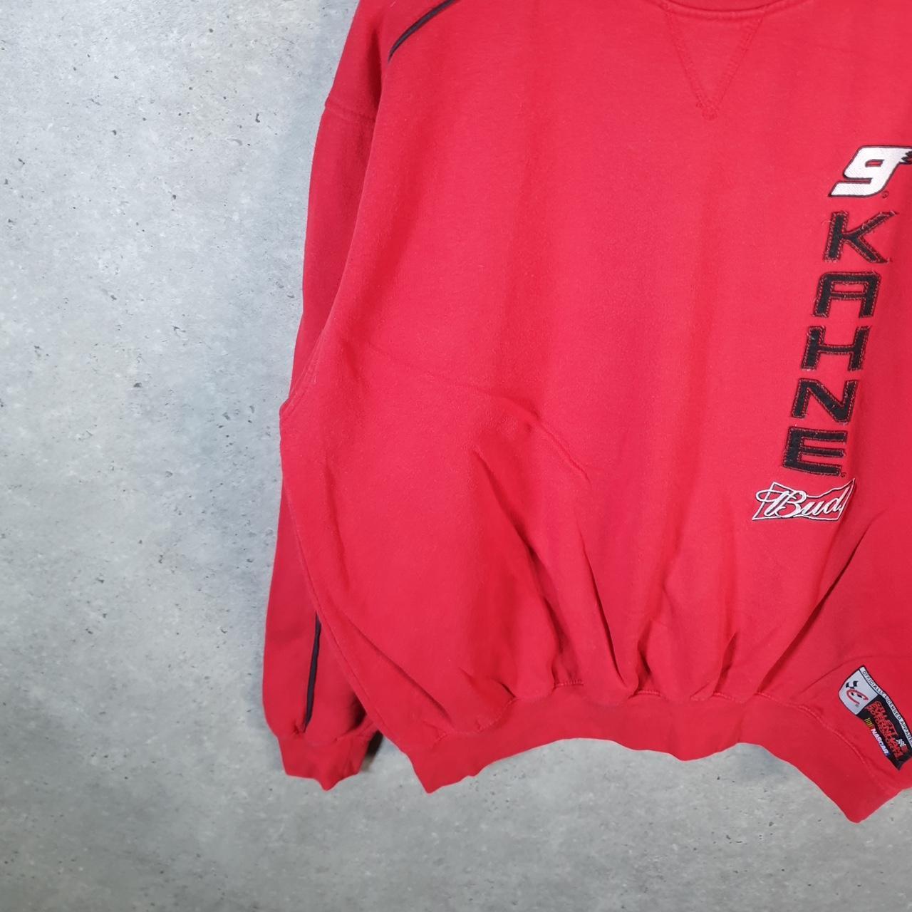 Vintage NASCAR Kahne Budweiser Sweatshirt Mens Large Red Pullover USA