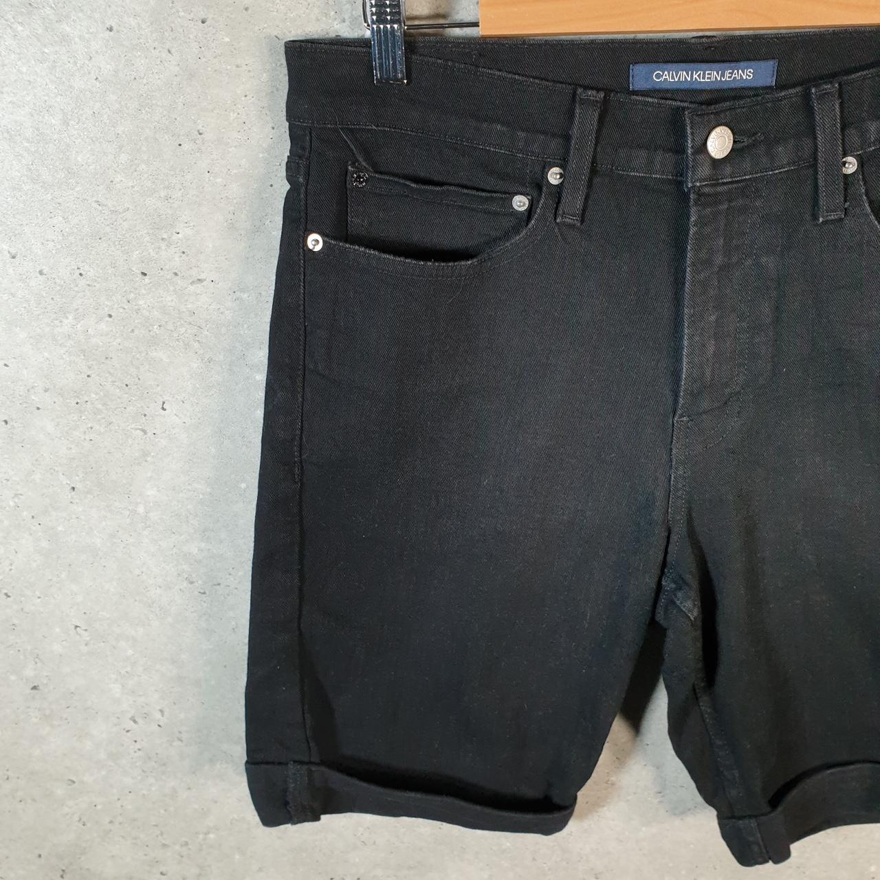 Vintage Calvin Klein Shorts Jorts Cargo Womens W34 Black Relaxed Denim