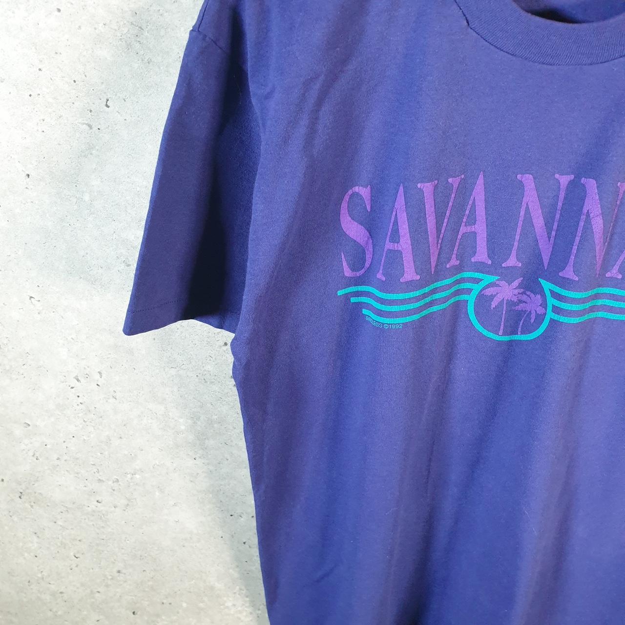 Vintage Hanes Savannah 1992 USA Single Stitch T Shirt Men’s Large Purple