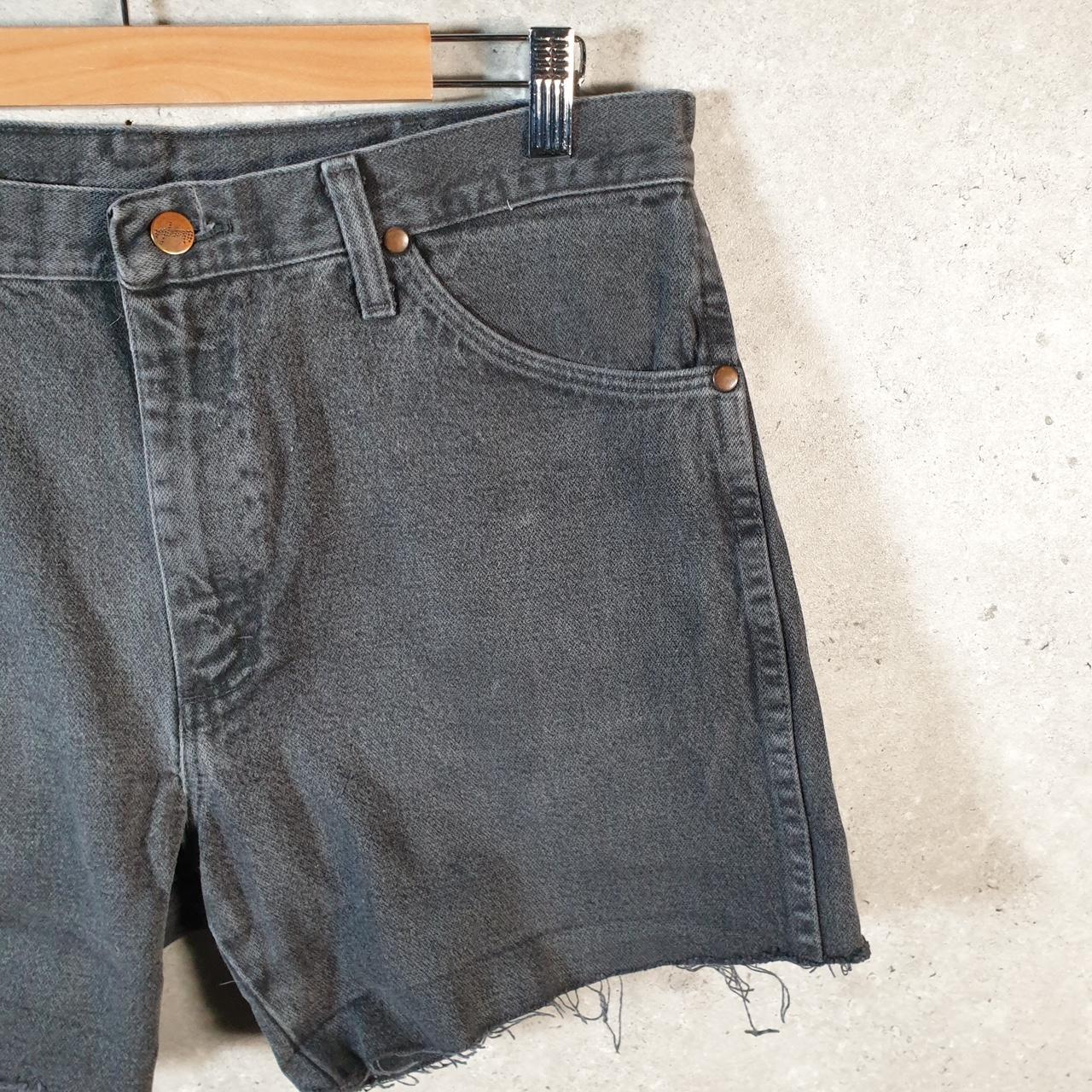 Vintage Wrangler Cut Off Denim Shorts Jorts Cargo Men’s W34 Grey Baggy Cotton