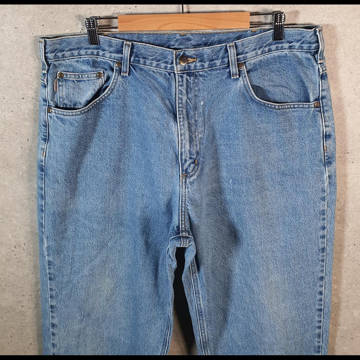 Vintage Carhartt FR Workwear Carpenter Jeans Mens W40 L30 Blue Denim Dungaree Fit USA
