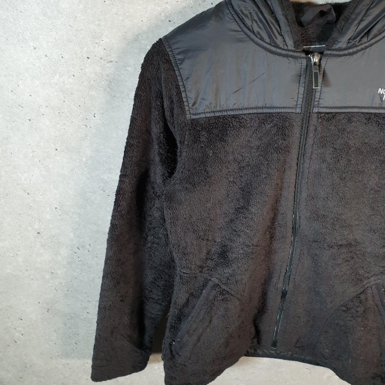 Vintage The North Face TNF Teddy Fleece Sweatshirt  Womens Small Black Full Zip Logo