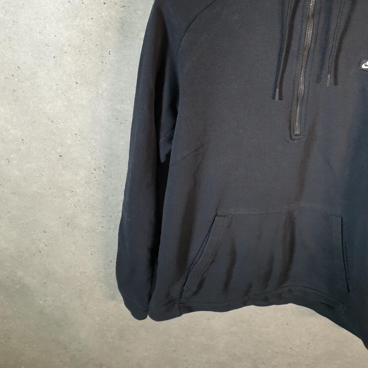 Vintage Nike Club 1/4 Zip Embroidered Hoodie Men’s XL Black Swoosh Y2K Pullover