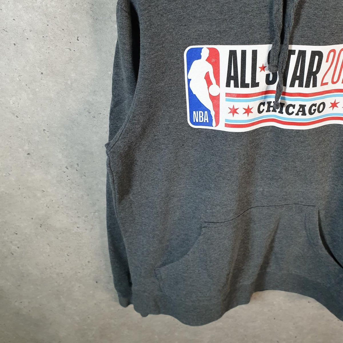 Vintage NBA All Star 2020 Chicago Hoodie Men’s Medium Grey Pullover Pro Sport USA