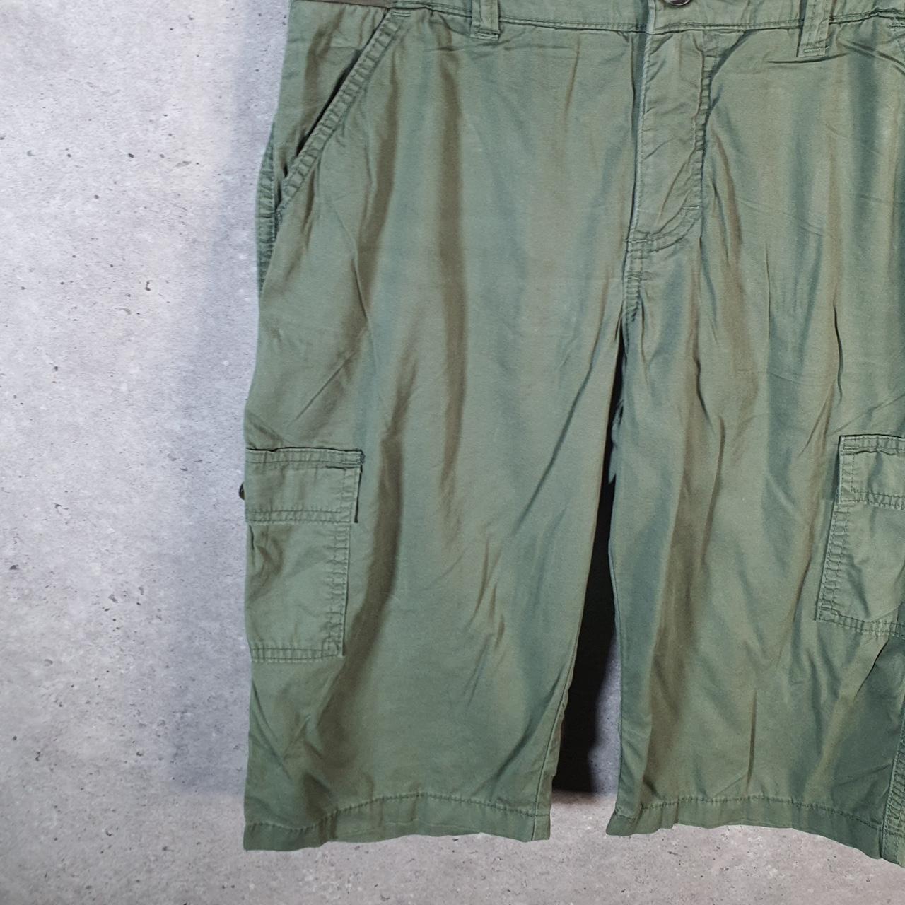 Vintage Lee Baggy Shorts Jorts Cargo Womens W32 Green Relaxed Cargo