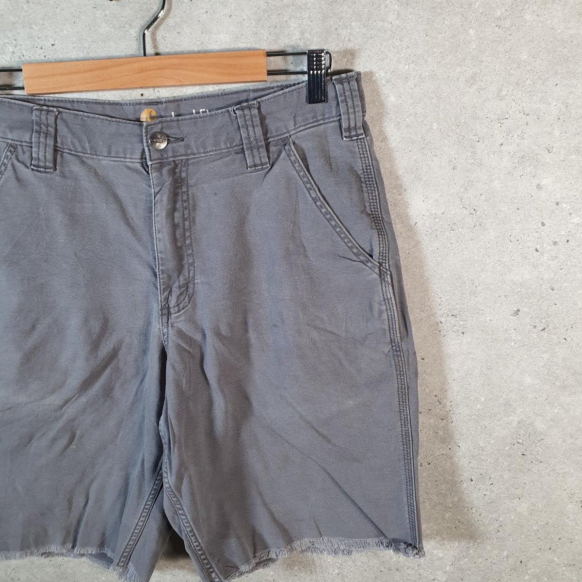 Vintage Carhartt Baggy Carpenter Shorts Jorts Cargo Men’s W33 Grey Relaxed Fit Workwear A4872