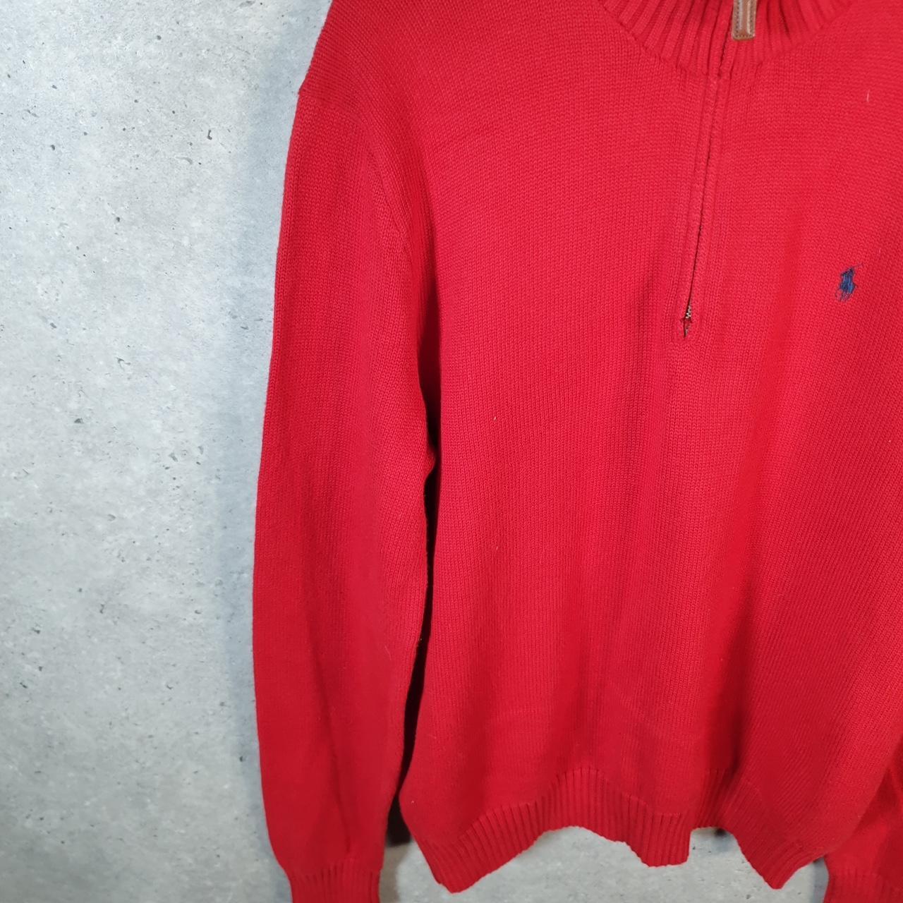 Vintage Ralph Lauren Polo 1/4 Zip Sweatshirt Men’s XL Red Cotton Pullover Pony