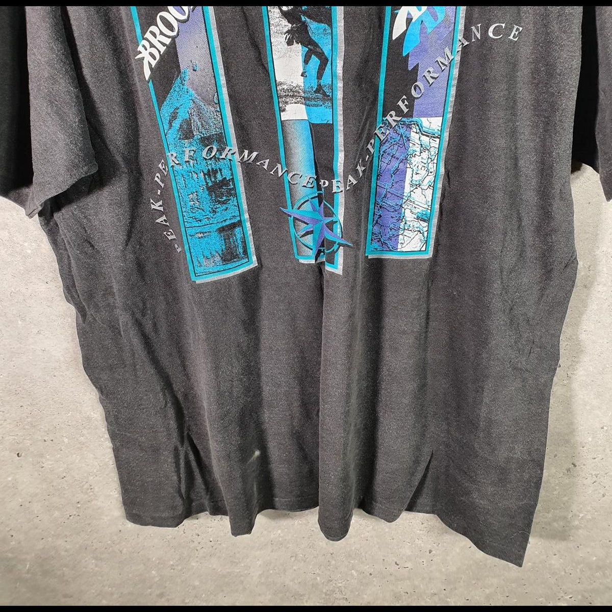 Vintage Brooks Performance Graphic 90s USA Single Stitch T Shirt Men’s Large Black