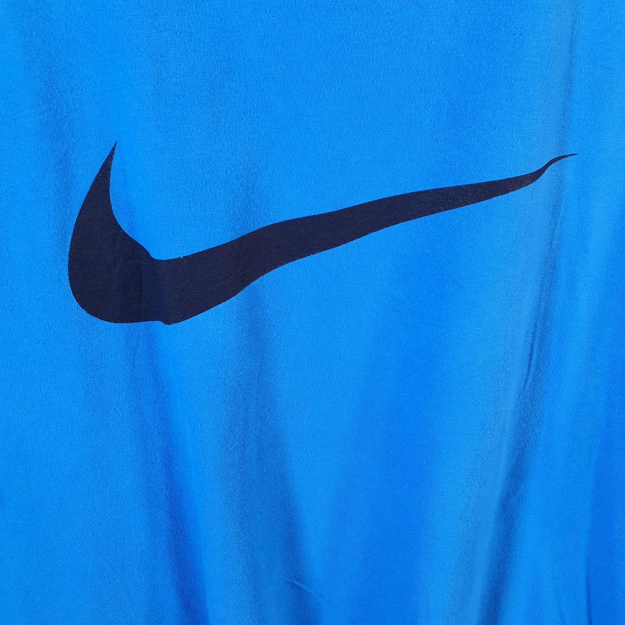 Vintage Nike T Shirt Men’s XL Blue Printed Single Swoosh Logo Athletic Big Fish Vintage