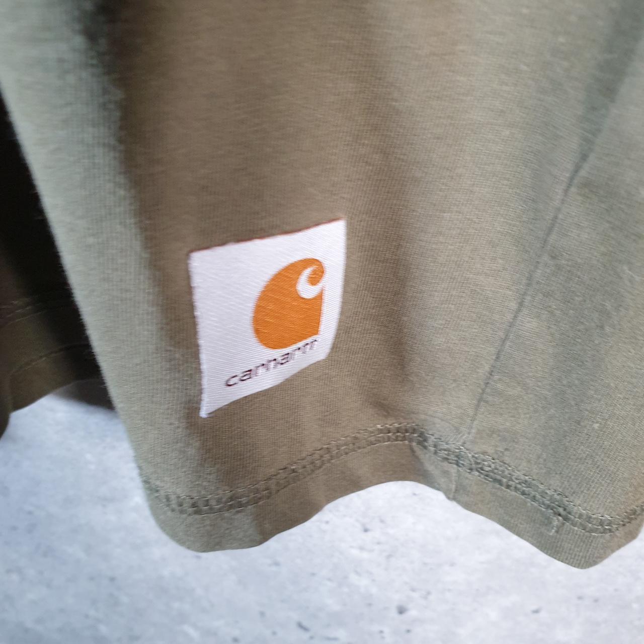 Vintage Carhartt Pocket T Shirt Men’s Large Khaki Green Workwear Chore Utility Relaxed Fit C9315