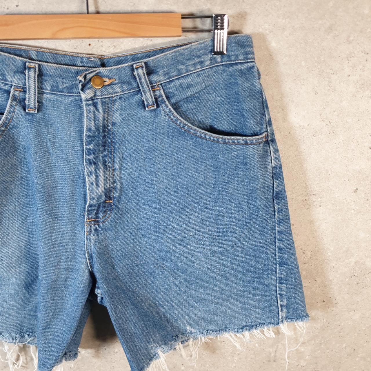Vintage Wrangler Denim Shorts Jorts Cargo Men’s W33 Blue Baggy Cotton