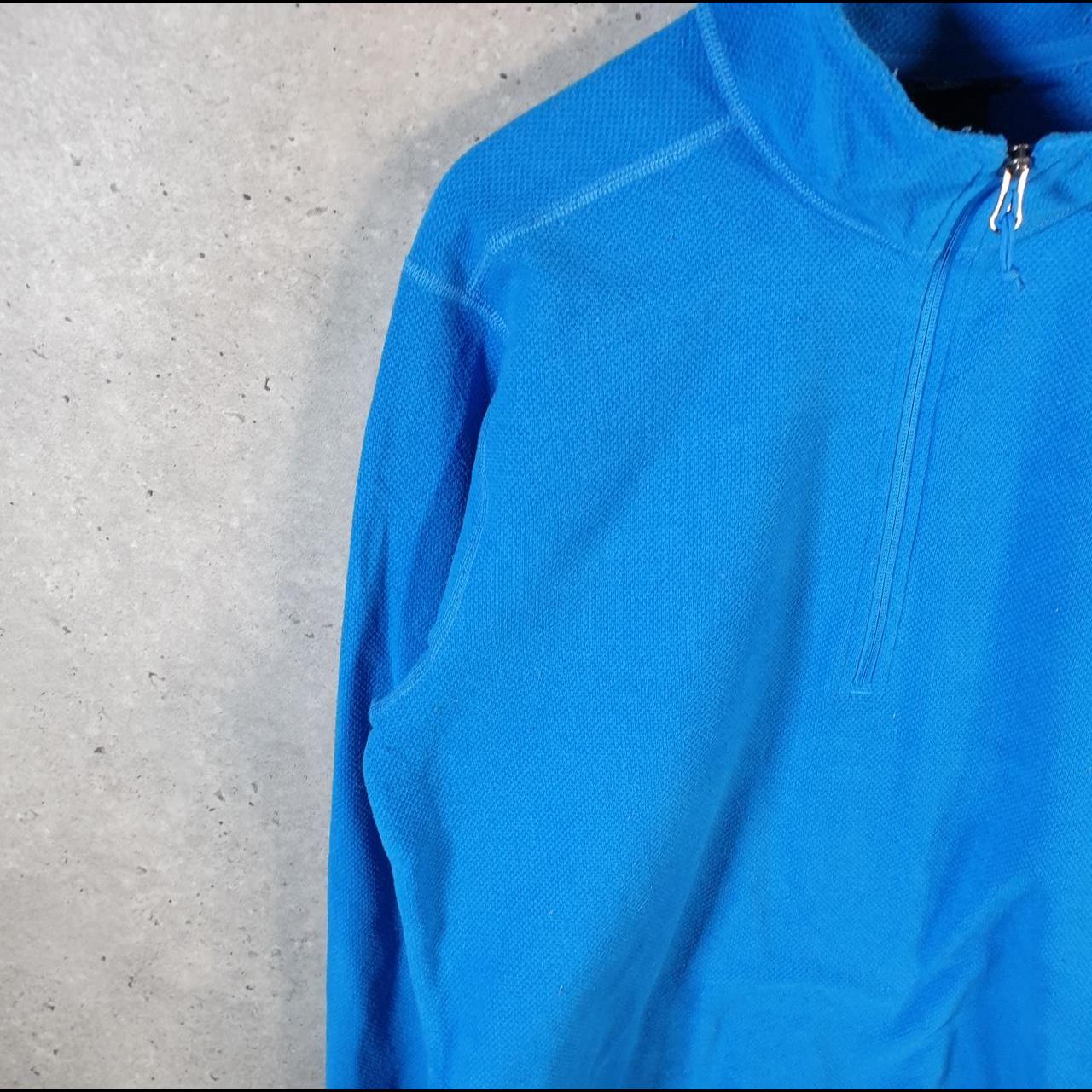 Vintage The North Face TNF Teddy Fleece Sweatshirt Mens Large 1/4 Zip Blue Logo Winter