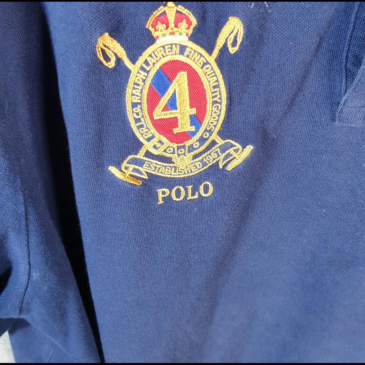 Vintage Ralph Lauren Polo Shirt Men’s XL Blue Crest Golf Cotton Classic Fit Pony C9594