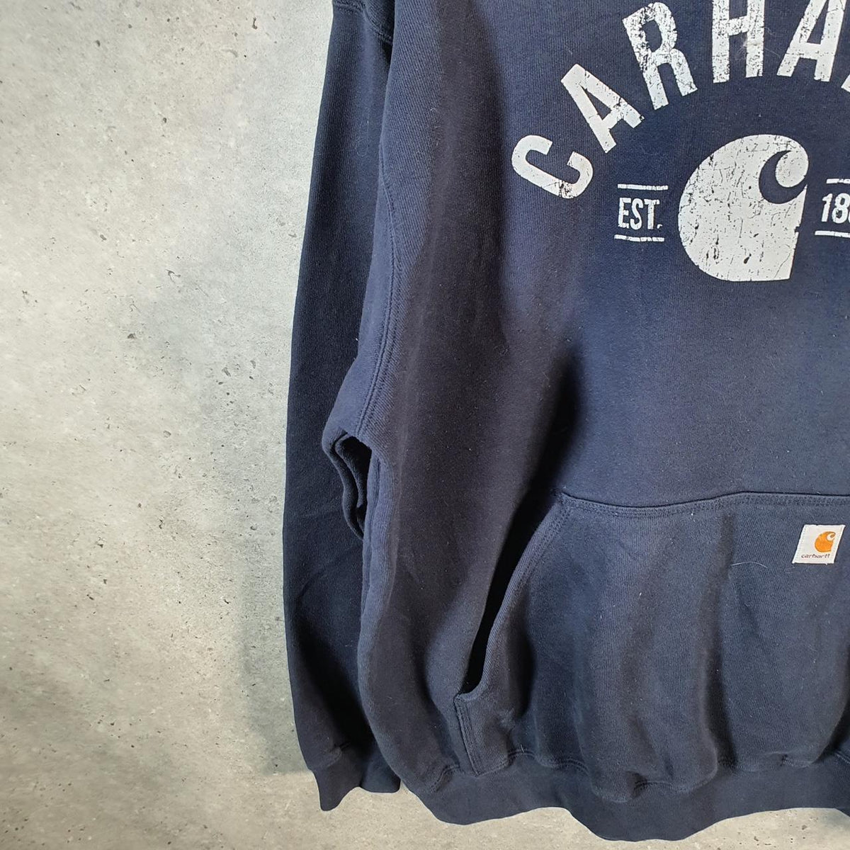 Vintage Carhartt Hoodie Men’s XL Navy Blue Pullover Blank USA Original Fit