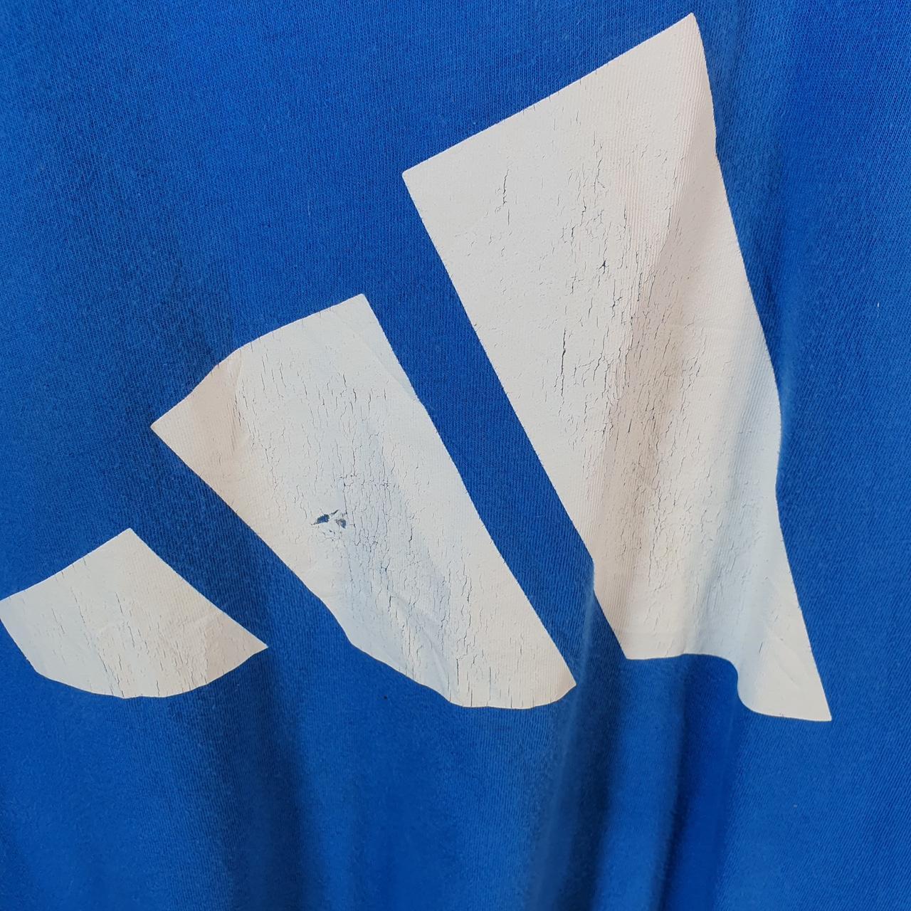 Vintage Adidas T Shirt Shirt Men’s Medium Blue Three Stripes Logo Athletic C9807