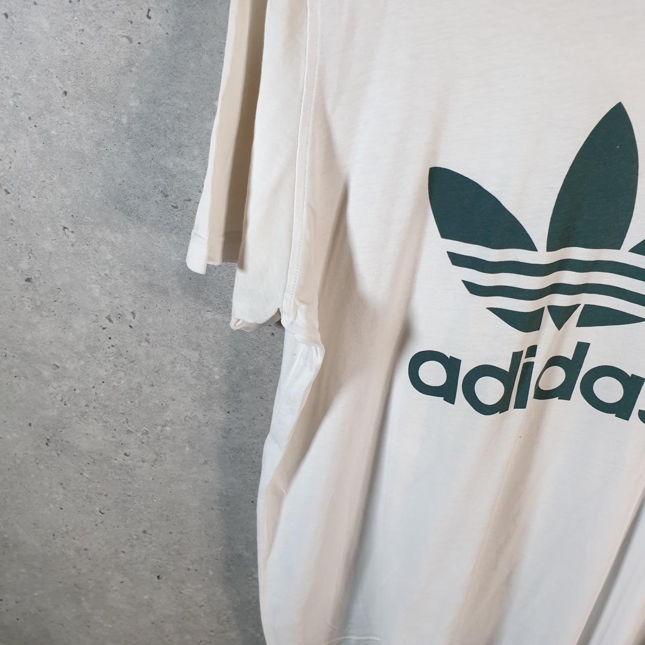 Vintage Adidas Spellout Trefoil Retro T Shirt Mens Large White Logo Athletic