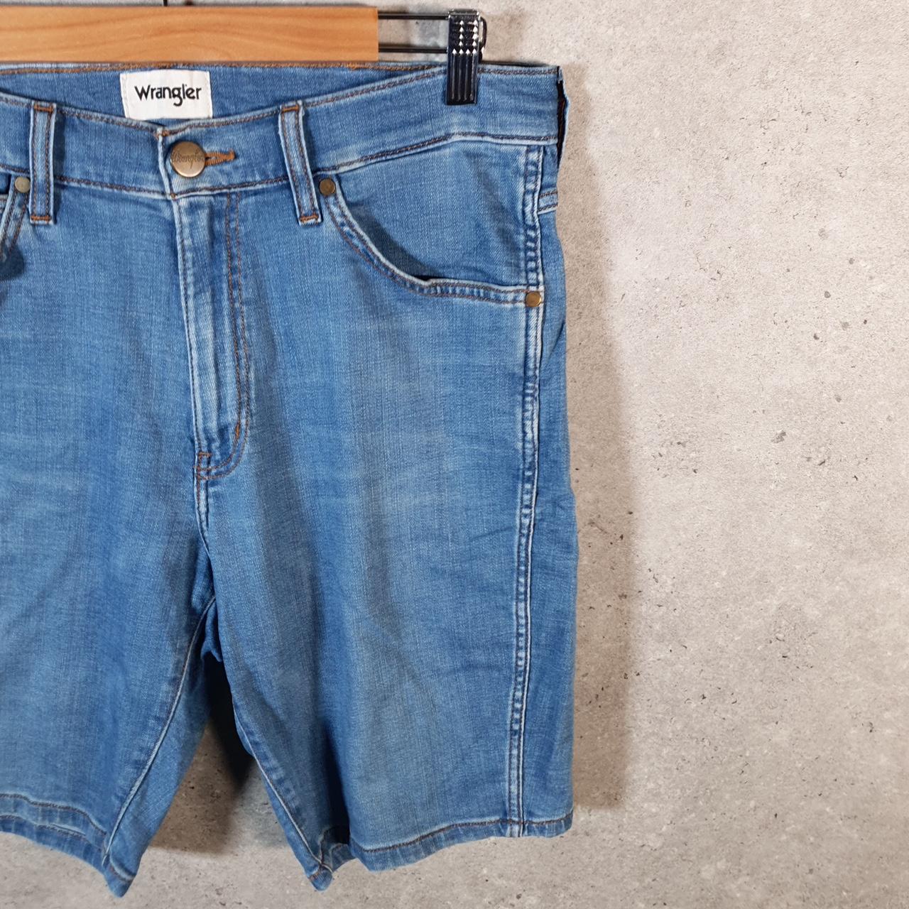 Vintage Wrangler Denim Shorts Jorts Cargo Men’s W33 Relaxed Blue Baggy Cotton