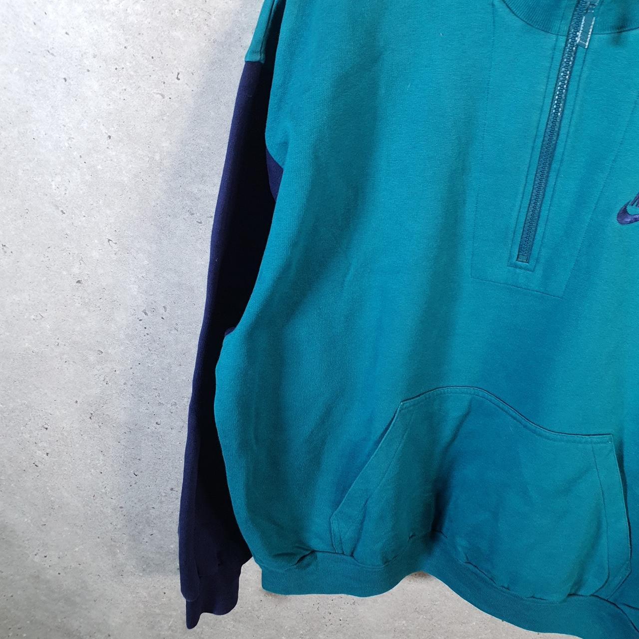 Vintage Nike 90s 1/4 Zip Embroidered Sweatshirt Men’s Large Blue Swoosh Y2K Pullover