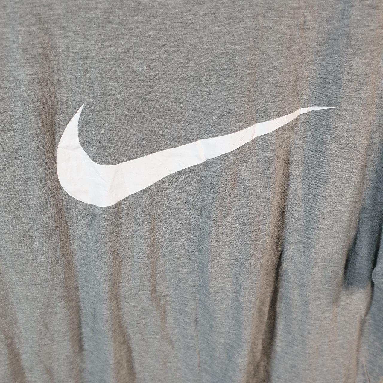Vintage Nike T Shirt Men’s XL Grey Printed Single Swoosh Logo Athletic C8297