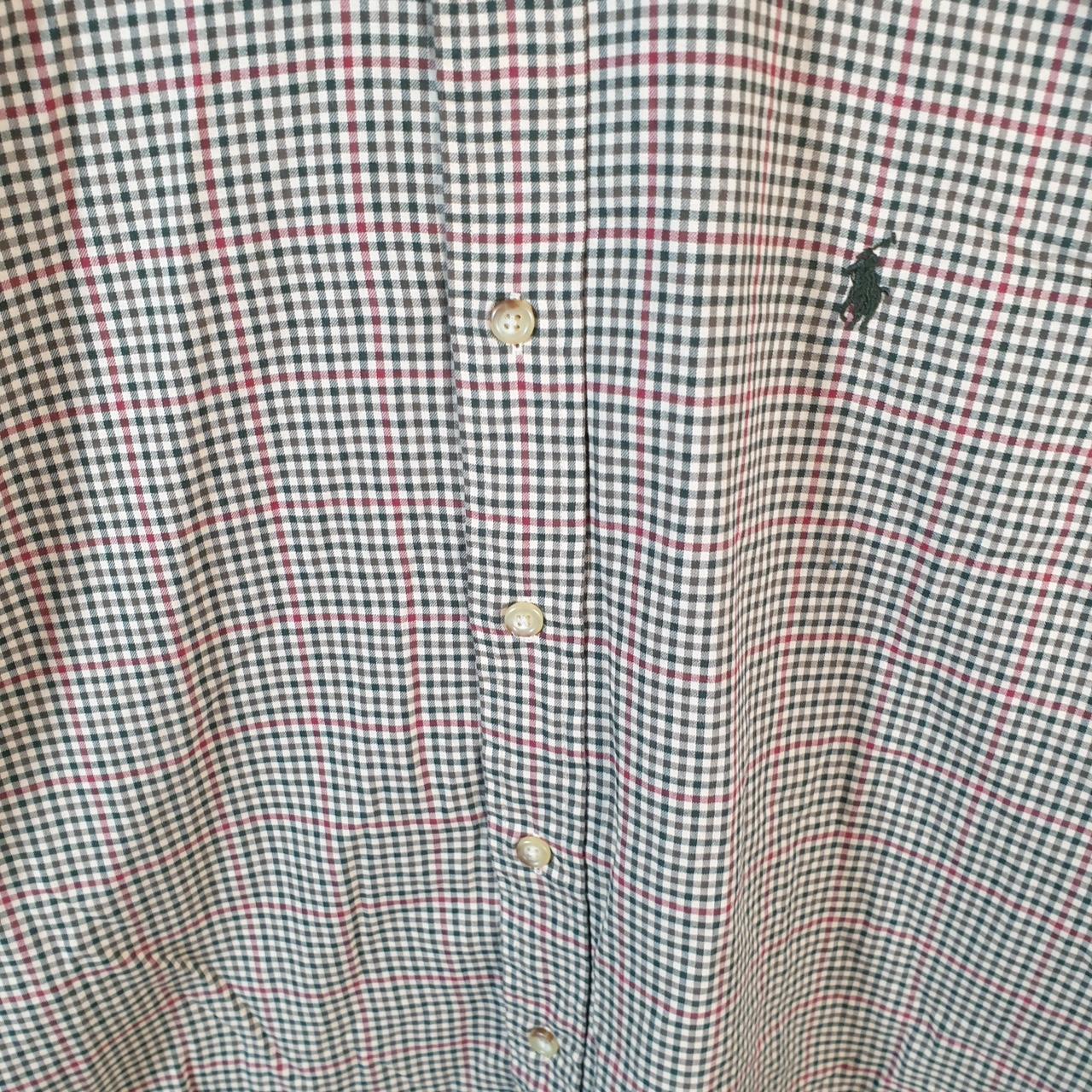 Vintage Ralph Lauren Button Down Shirt Men’s Large Green Checkered Classic Fit Cotton Pony Big Fish Vintage
