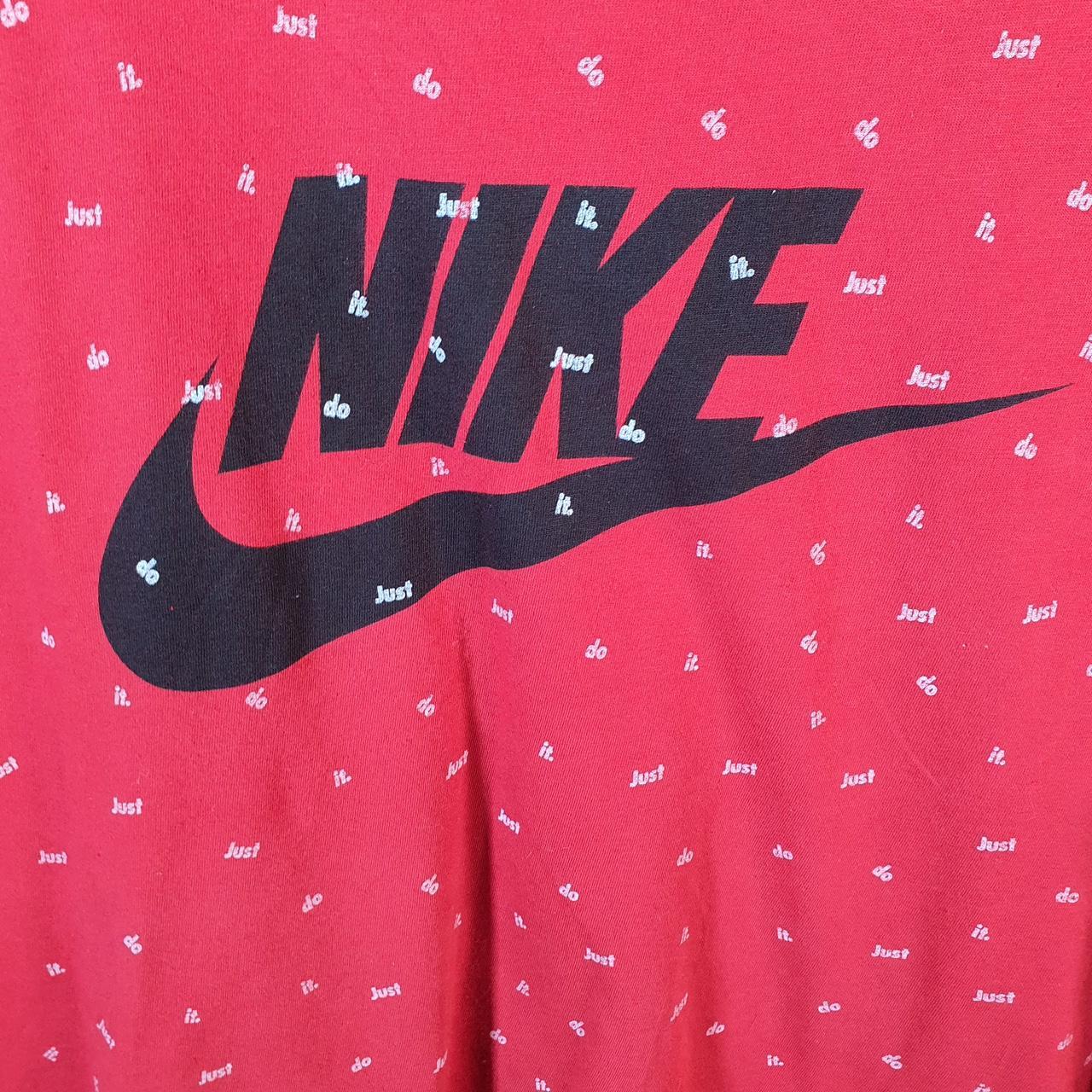 Vintage Nike Club All Over Print AOP T Shirt Men’s XL Red Swoosh Logo Athletic Big Fish Vintage
