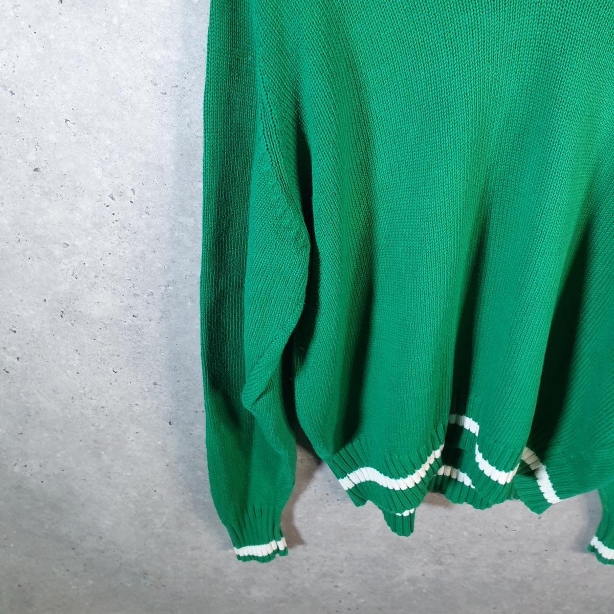 Vintage Ralph Lauren Polo Knit Sweatshirt Men’s Large Green Cotton Pullover Pony