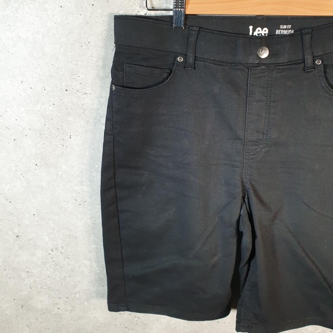 Vintage Lee Slim Shorts Jorts Cargo Womens W34 Black Relaxed Denim