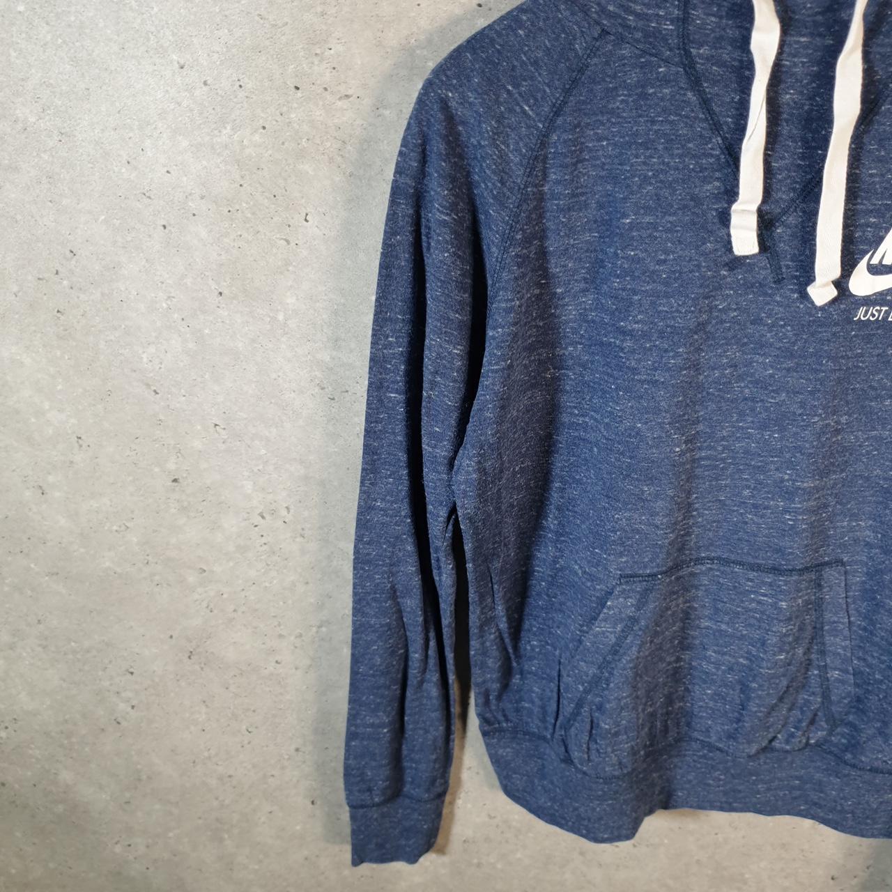 Vintage Nike Just Do It Spellout Hoodie Womens Large Blue Swoosh Y2K Pullover