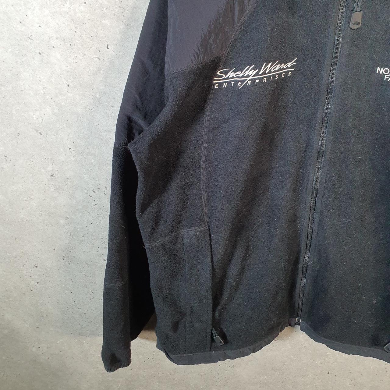 Vintage The North Face TNF Fleece Sweatshirt Mens Full Zip Medium Black Full Zip Logo
