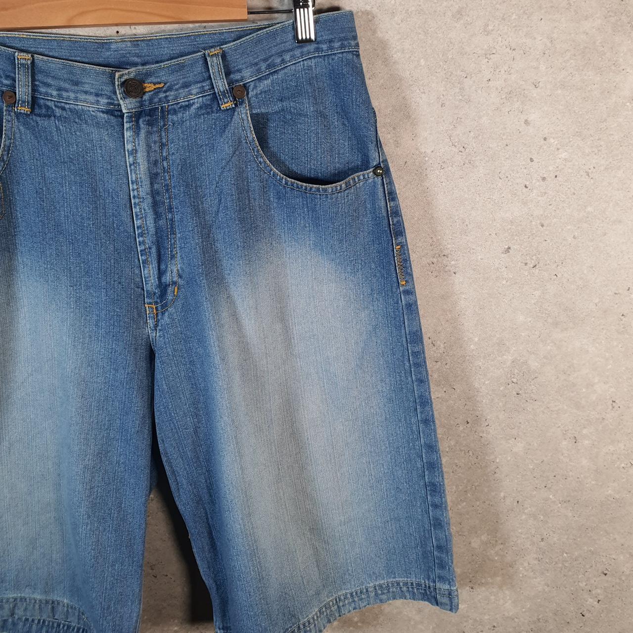 Vintage Badboy Baggy Y2K Hip Hop Jorts Shorts Mens W32 Blue Denim USA A4671
