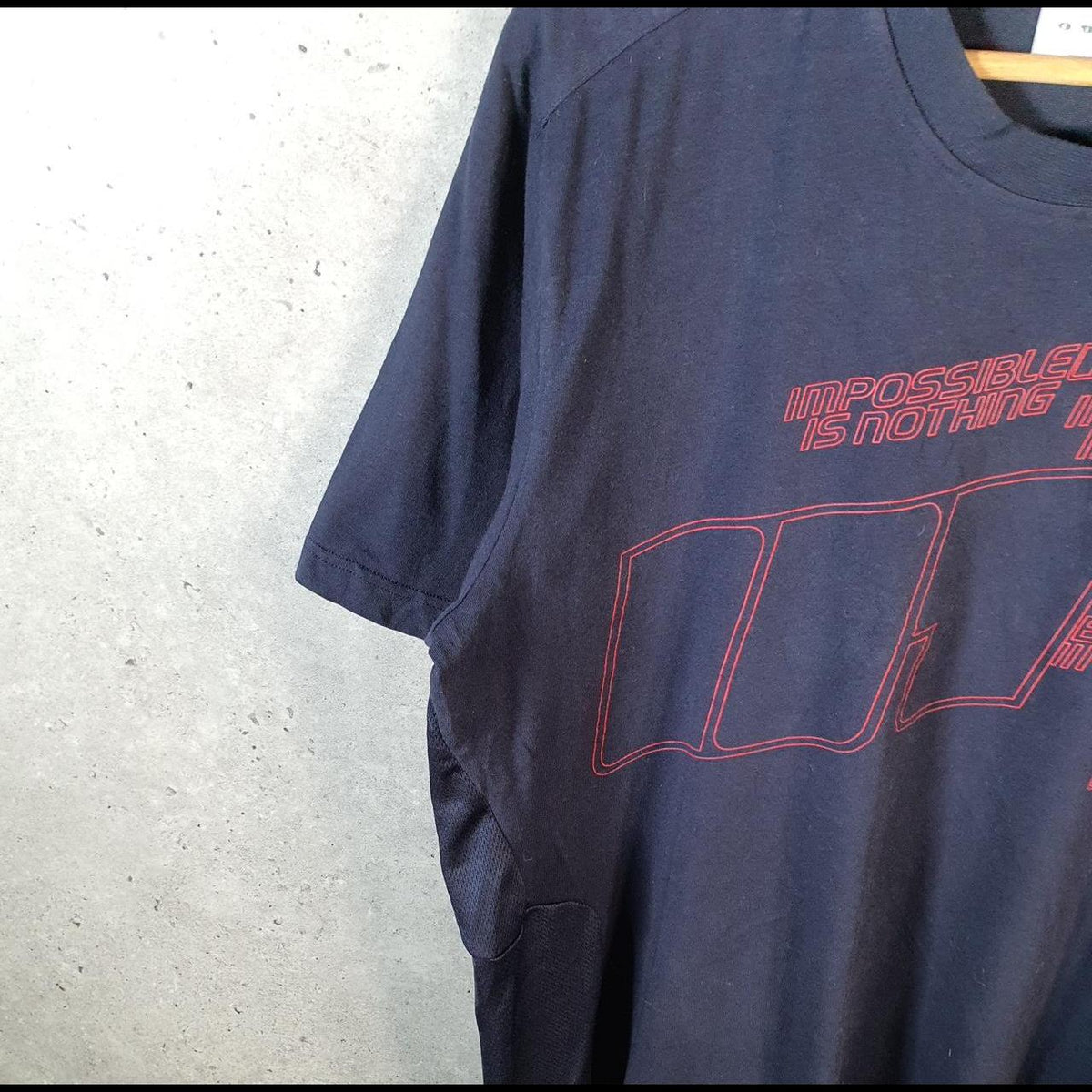 Vintage Adidas Impossible Is Nothing T Shirt Men’s Large Navy Blue Three Stripes Logo