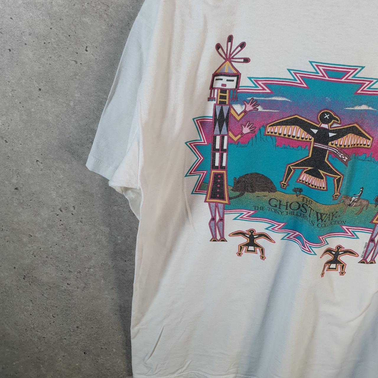 Vintage HL Miller 1993 Ghost Way Tony Hillerman USA Single Stitch T Shirt Men’s Large White