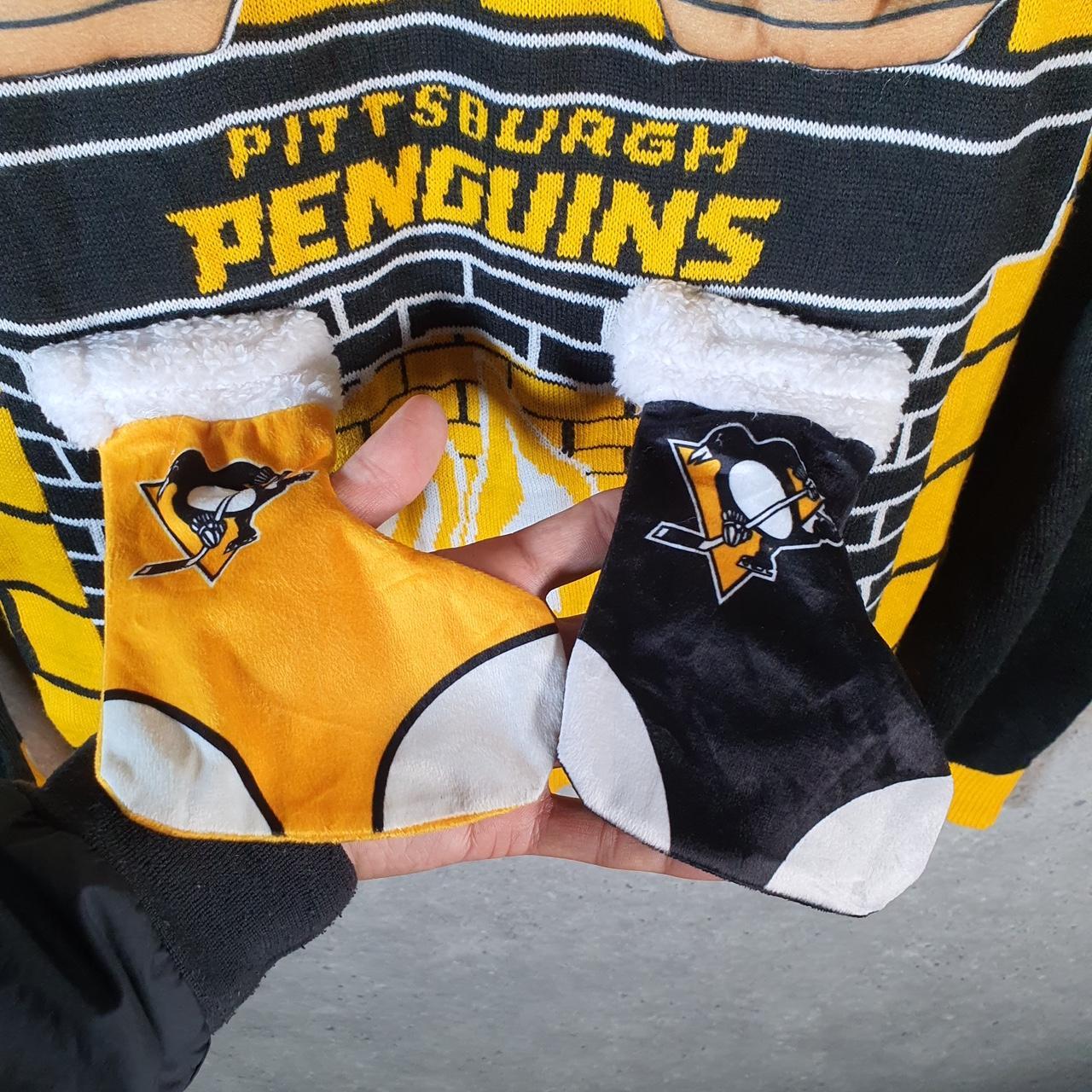 Vintage NHL Pittsburgh Penguins 90s Knit Sweater Men’s Small Black Y2K Pullover American