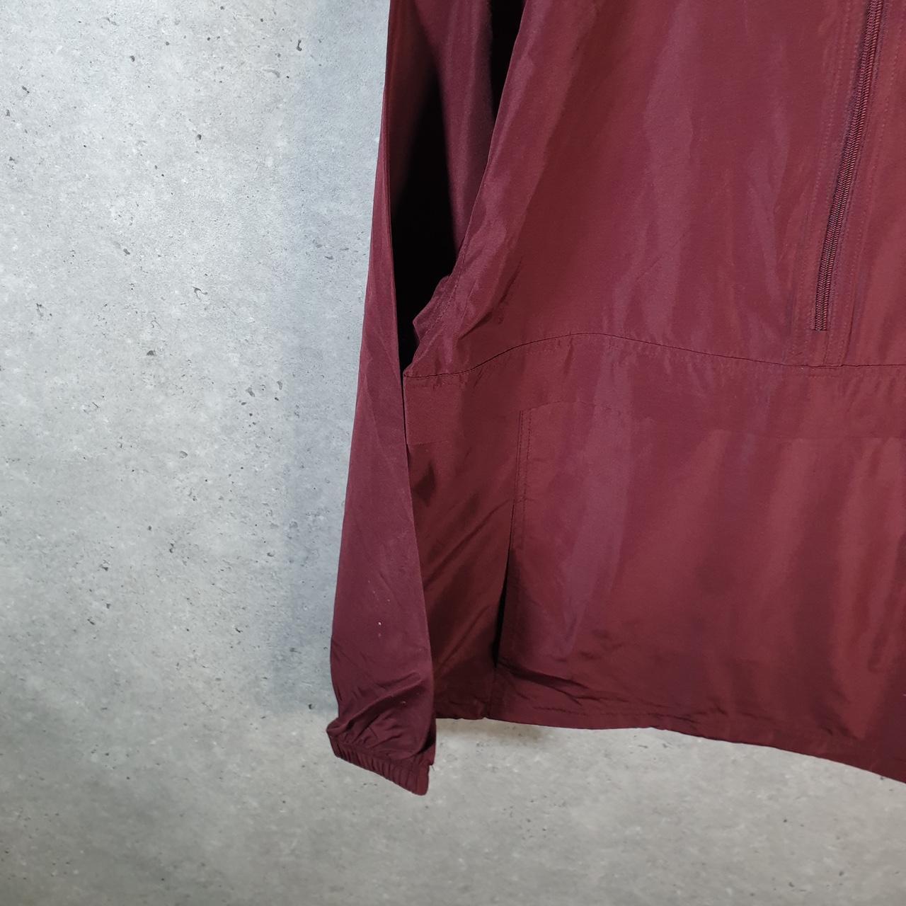 Vintage Champion Windbreaker Track Jacket Mens Small Burgundy Logo 1/4 Zip Minnesota