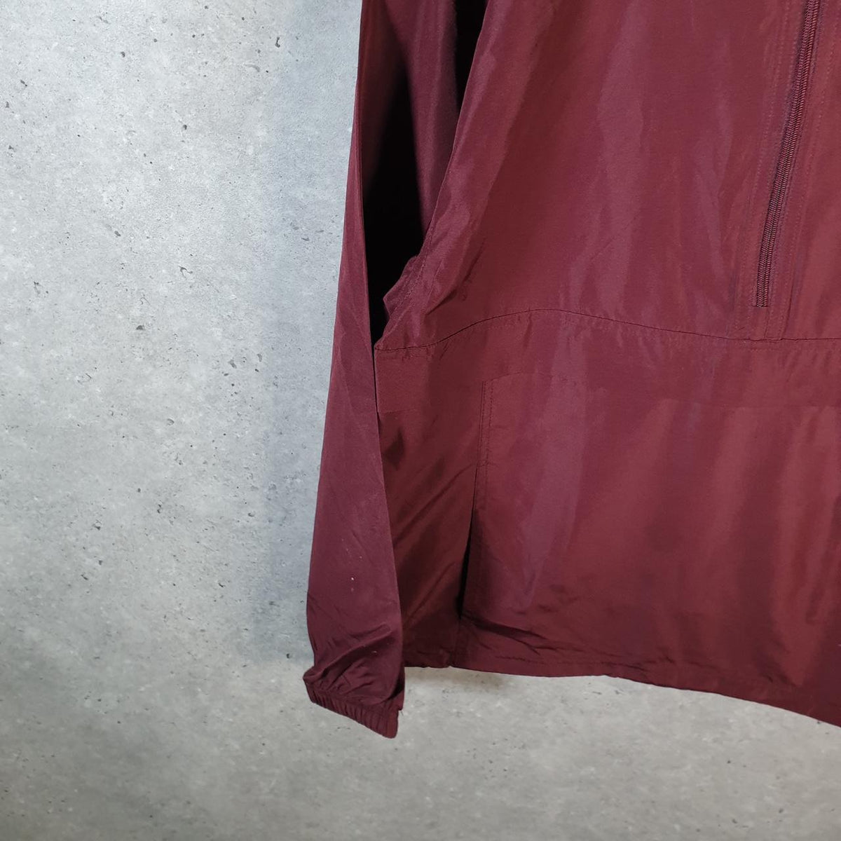 Vintage Champion Windbreaker Track Jacket Mens Small Burgundy Logo 1/4 Zip Minnesota
