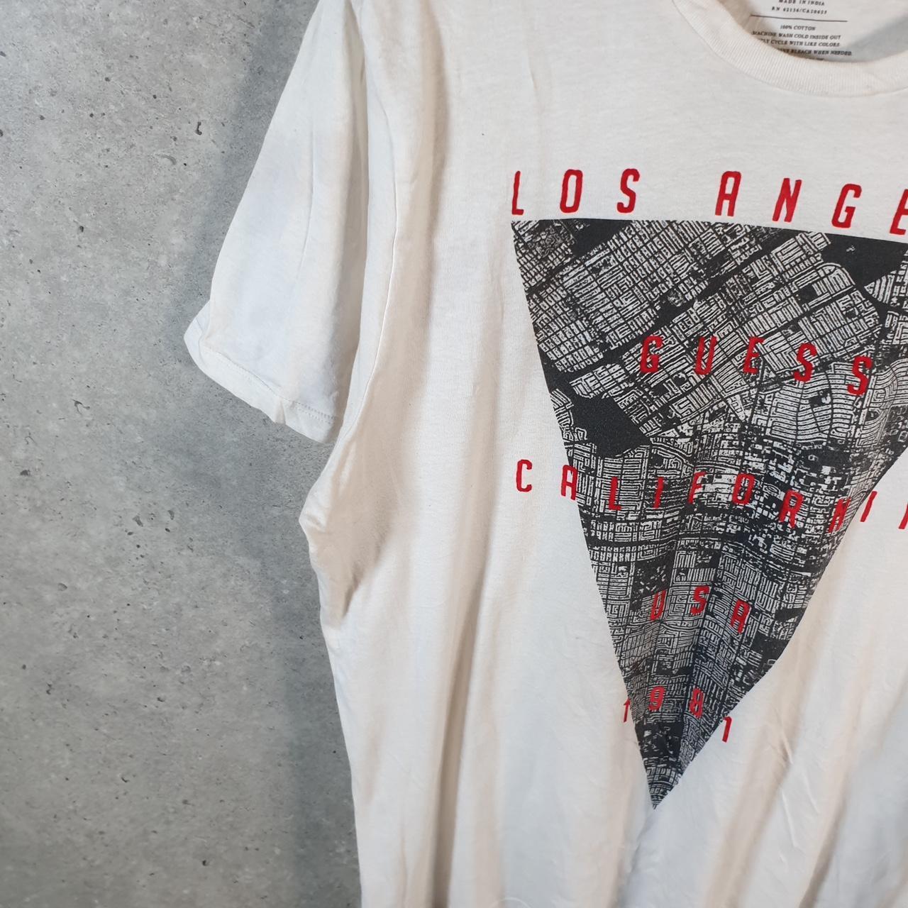 Vintage Guess Los Angeles Graphic T Shirt Men’s XL White Casual Sports Logo Athletic