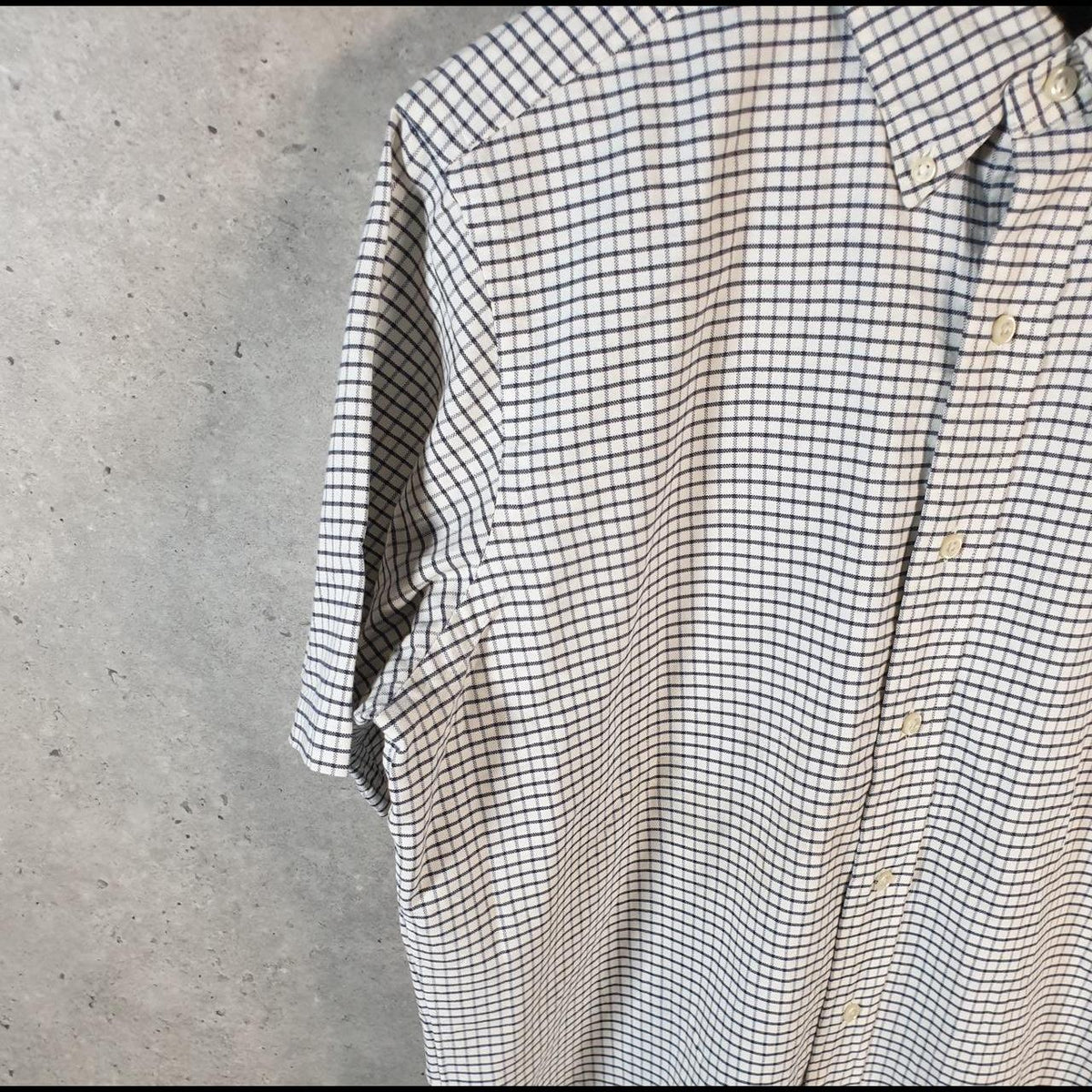 Vintage Ralph Lauren Button Down Shirt Men’s Medium Blue Checkered Classic Fit Cotton Pony