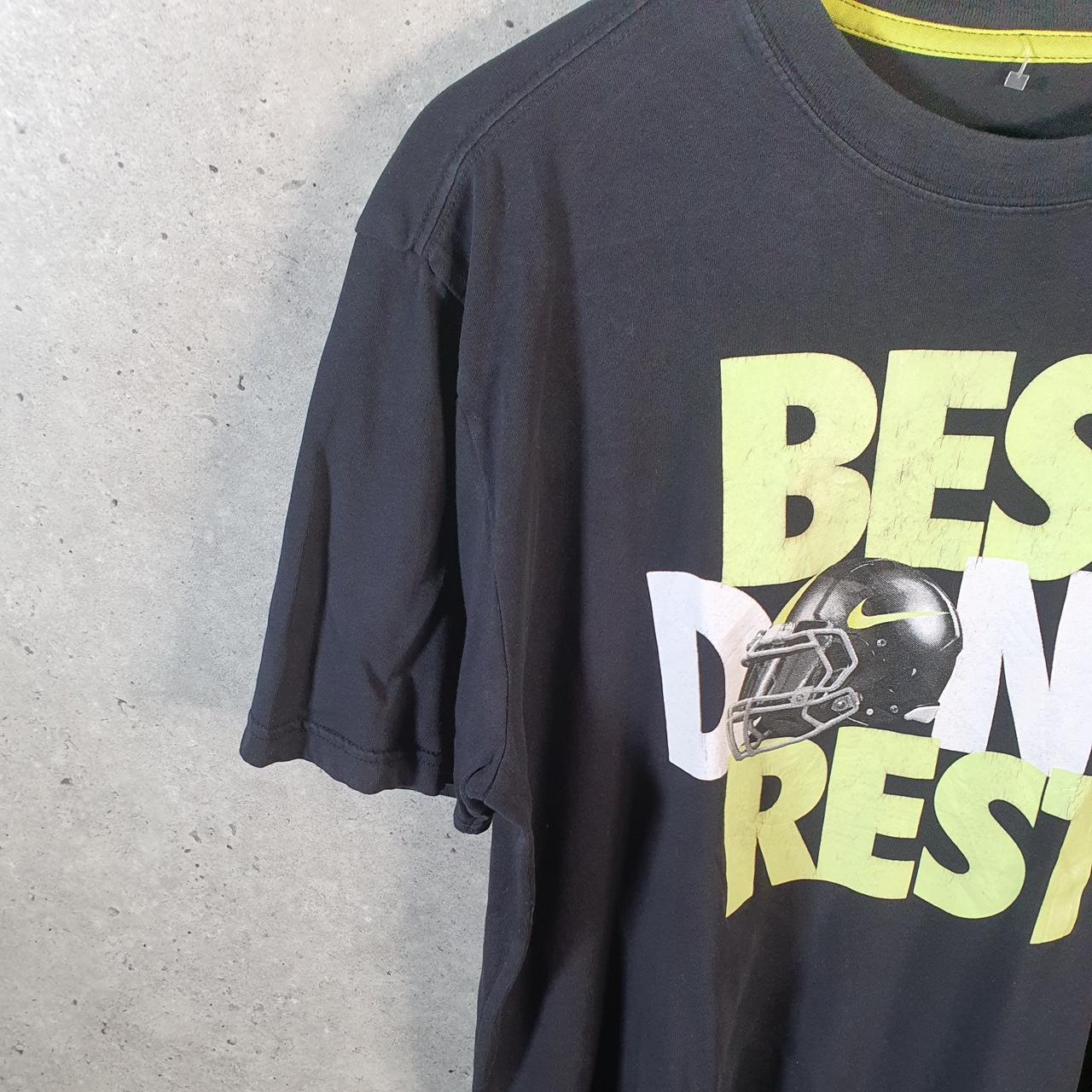 Vintage Nike Best Doesn’t Rest Dri fit T Shirt Mens Large Black Logo Swoosh Athletic