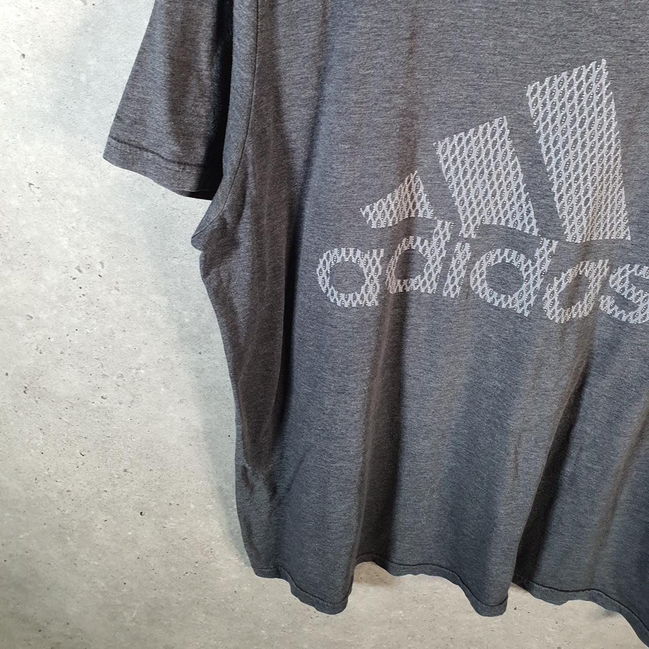 Vintage Adidas Amplifier Retro T Shirt Men’s Large Grey Three Stripes Logo